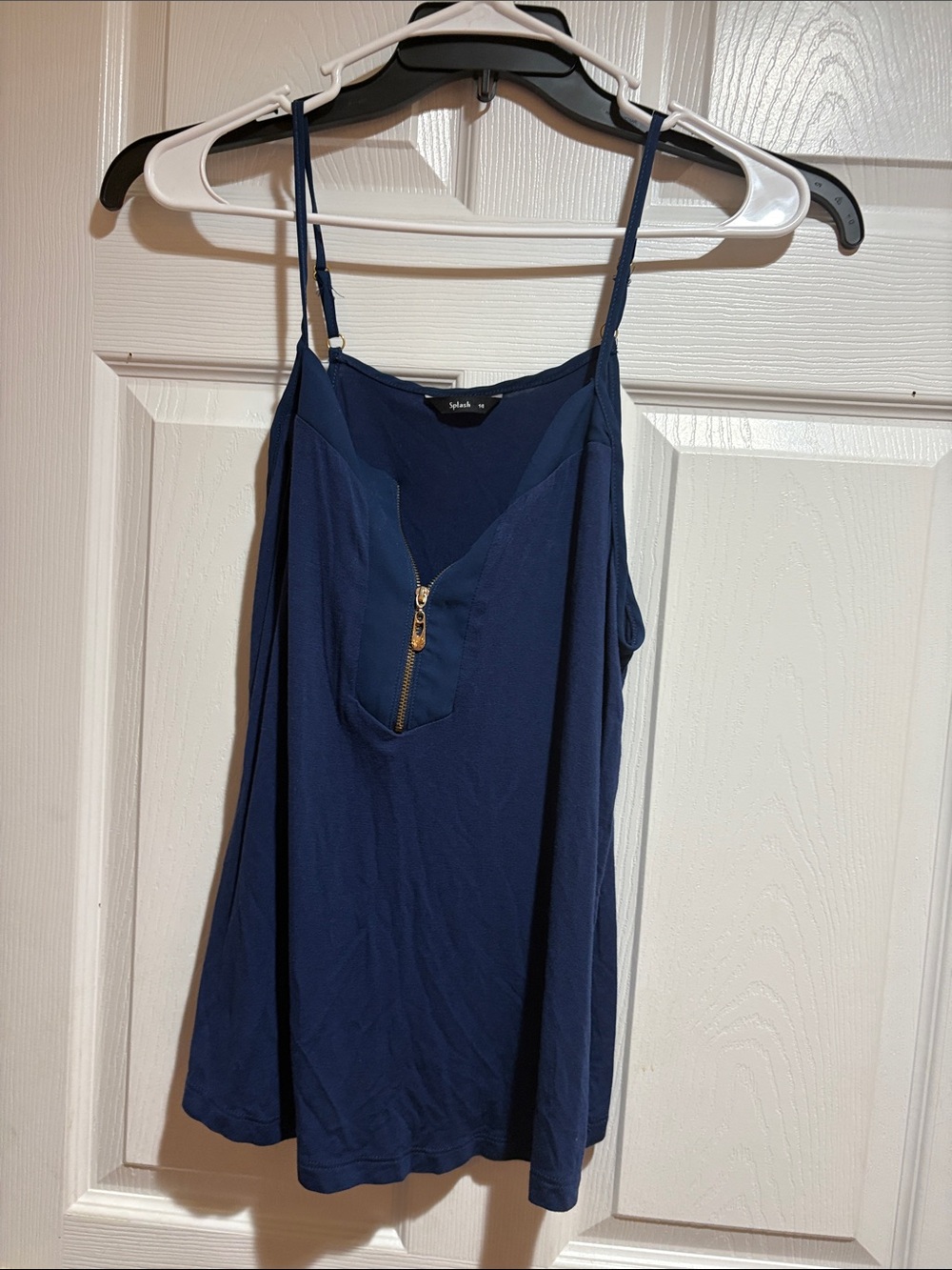 Splendid Navy Zip-Front Spaghetti Strap Camisole
